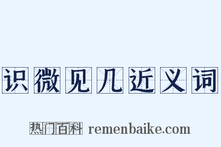 识微见几近义词是什么意思的图片